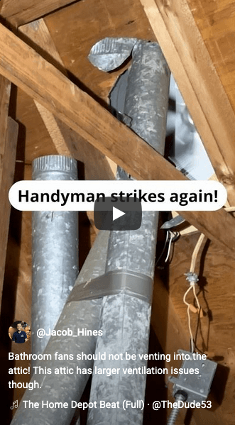 Bathroom Fans Should Not Be Venting Into The Attic